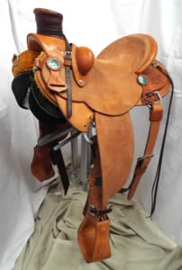 wade saddle Paua shell conchos